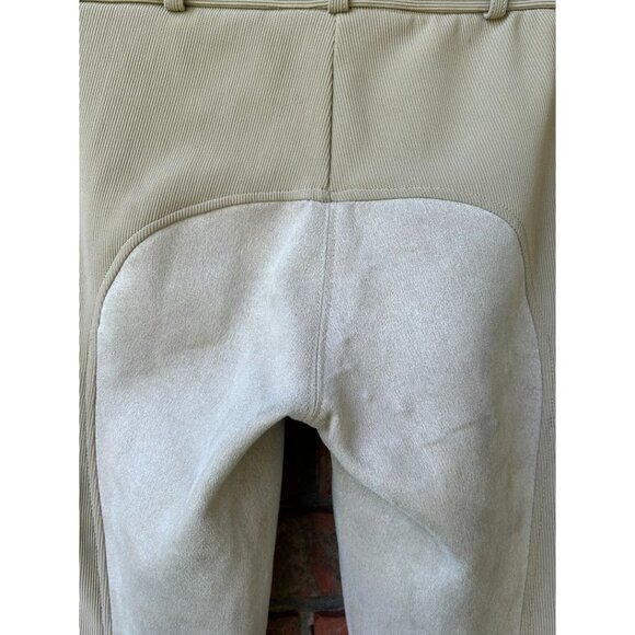Ladies' Low Rise Full Seat Breeches Size 28 Beige Ribbed Equestrian Riding Pants - Picture 9 of 11